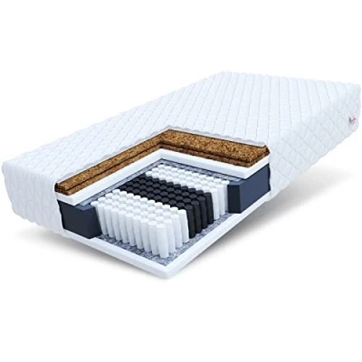 Abbildung von FDM MULTIHARD Multipocket Taschenfederkernmatratze 100x200 cm Höhe 25 7 Zonen Kokos Schafwolle Füllung Härtegrad H4/H5 Waschbarer Bezug Öko Tex Allergikergeeignet