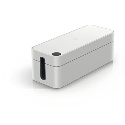 Abbildung von Durable Kabelbox Cavoline Box L (für 5 fach Steckdosenleiste, mit Gummifüßen, 406 x 139 156 mm (B H T)) hellgrau, 503010