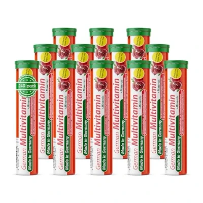 Abbildung von Multivitamin + Mineralien Brausetabletten 12x20 Stk. Granatapfelgeschmack T&amp;D Pharma German Minerals Made in Germany