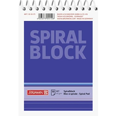 Abbildung von Baier &amp; Schneider Brunnen 1055171 Spiralblock / Notizblock (A7, liniert, 50 Blatt, 60g/m²)