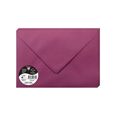 Abbildung von Clairefontaine 5762C Packung mit 20 Umschlägen Pollen Format C5 16,2x22,9 cm, 120g, gefüttert, ideal für Einladungen und Korrespondenz, Premium glattes Papier, Himbeerrot, 1 Pack