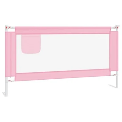 Abbildung von vidaXL Kleinkind Bettschutzgitter Bettgitter Kinderbettgitter Babybettgitter Gitter Kinderbett Babybett Rausfallschutz Rosa 160x25cm Stoff