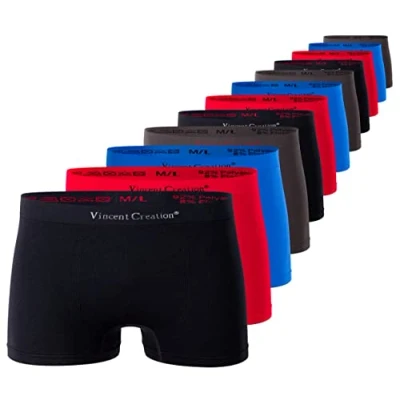 Abbildung von Vincent Creation 12ER PACK Seamless Panties, Herren, Größe: S/M, Schw/rot/blau grau