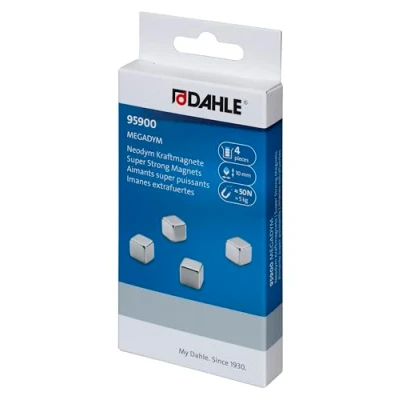 Abbildung von Dahle 95900 14026 Megadym Magnet Würfel 4 Stück, Haftkraft 50 Newton
