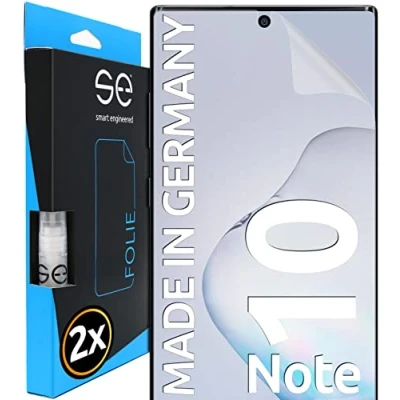 Abbildung von smart engineered [2 Stück Entspiegelte 3D Schutzfolien kompatibel mit Samsung Galaxy Note 10, hüllenfreundliche Matte Displayschutz Folie, Schutz vor Schmutz und Kratzern, kein Schutzglas