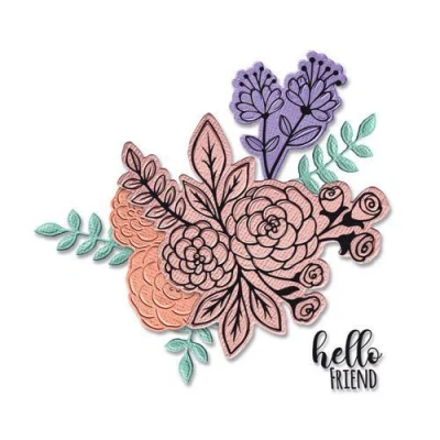 Abbildung von Sizzix Framelits Die Set 6PK w/Stamps Floral Bunch 665064 Jen Long Philipsen (01 21)