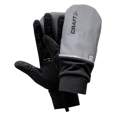 Abbildung von Craft Hybrid Weather Laufhandschuhe, warm, Unisex, Erwachsene, Silber/Schwarz, FR: S (Größe Hersteller: 08 S)