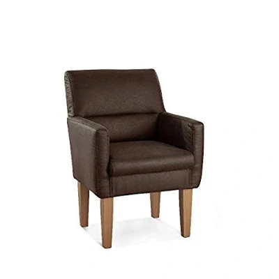 Abbildung von CAVADORE Diningsessel Kira, Polstersessel für Küche, Esszimmer oder Wohnküche in Büffellederoptik, Passend zur Küchengarnitur 66 x 96 71, Mikrofaser: braun