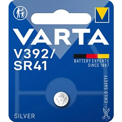 Abbildung von VARTA Batterien V392/SR41 Knopfzelle, 1 Stück, Silver Coin, 1,55V, kindersichere Verpackung, für elektronische Kleingeräte Uhren, Autoschlüssel, Fernbedienungen, Waagen