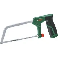 Abbildung von Bosch Bügelsäge 150mm (Mini mit robustem Bimetall Sägeblatt für präzise Schnitte in Metall, Kunststoff und Weichholz; 24 TPI; einfacher Blattwechsel; Ergonomischer Handgriff Softgrip)