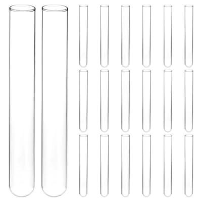Abbildung von QWORK® 20 Stück Reagenzgläser Glas, 20mm OD X 150mm Länge, Borosilikatglas Rundboden Reagenzglas
