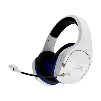 Abbildung von HyperX Cloud Stinger Core Kabelloses Gaming Headset, für PS4, PC, leicht, robuste Stahlschieberegler, geräuschunterdrückendes Mikrofon, Weiß