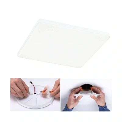 Abbildung von Paulmann 79955 LED Panel Einbaupanel Veluna VariFit Edge 200x200mm eckig dimmbar Tageslichtweiß Weiß Kunststoff Deckenleuchte 4000 K