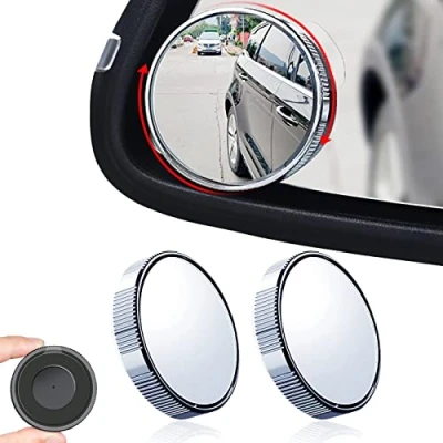 Abbildung von Joayuezo 2 PCS Auto Toter Winkel Spiegel, 360 Drehbarer, Verstellbarer HD Glas Für Autos, LKWs, SUVs, Verkehrssicherheit (Silver)
