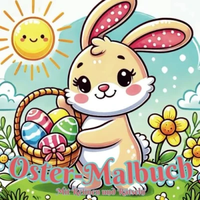Abbildung von Oster Malbuch mit Reimen und Rätseln: Das Ausmalbuch zu Ostern für Kleinkinder ab 3 Jahre süßen Rätseln noch mehr Spaß. Ein zauberhaftes Geschenk