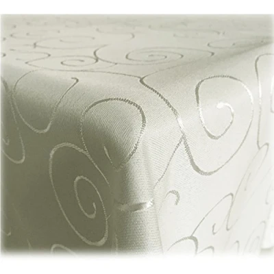 Abbildung von JEMIDI Tischdecke Ornamente Seidenglanz Edel Tisch Decke Tafeldecke 31 Größen und 7 Farben Champagner 160x260