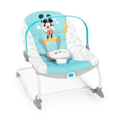 Abbildung von Bright Starts Disney Baby MICKEY MOUSE Infant to Toddler Rocker &amp; Seat with Vibrations and Removable Toy Bar, 0 30 Months Up 40 lbs (Original Bestie)