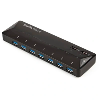 Abbildung von StarTech.com 7 Port USB 3.0 Hub plus dediziertem Ladeport, 2 x 2,4A Port, Desktop und Schnellladestation