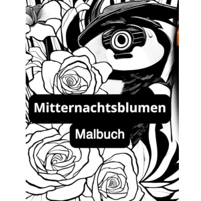 Abbildung von Mitternachtsblumen Malbuch: Blumen Malbuch für Erwachsene mit Schwarzem Hintergrund