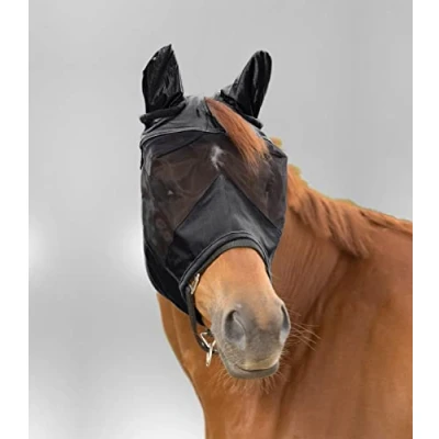 Abbildung von Waldhausen Fliegenmaske Premium mit Ohren Schwarz XWarmblut