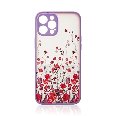 Abbildung von COFI 1453 Design Flower Case Handy Hülle Cover Kameraschutz kompatibel mit Samsung Galaxy A13 5G Lila