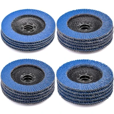 Abbildung von HATANSE 20 Stück Fächerscheiben Ø 125mm x 22 mm Schleifscheiben Schleifmopteller 40 60 80 120 Körnung Set Lamellenscheiben für Winkelschleifer Poliermaschine