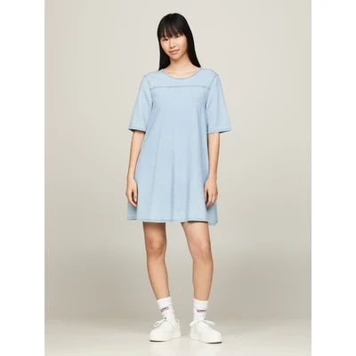 Abbildung von Tommy Jeans Chambray Jeanskleid, Damen, Größe: Small, Denim medium
