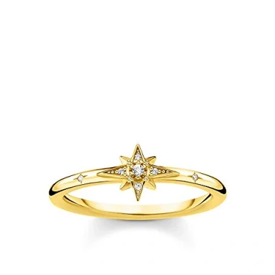 Abbildung von THOMAS SABO Ring Stern mit Steinen gold vergoldetes Silber TR2317 414 14 50