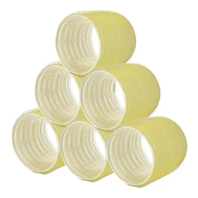 Abbildung von PONIK&#039;S PROFESSIONAL Haarrollen Lockenwickler, Lockenwickler Selbsthaftend Set, Haar Roller 6 Stücke, Locken 66 mm, Jumbo Größe Selbst Griff Gelb