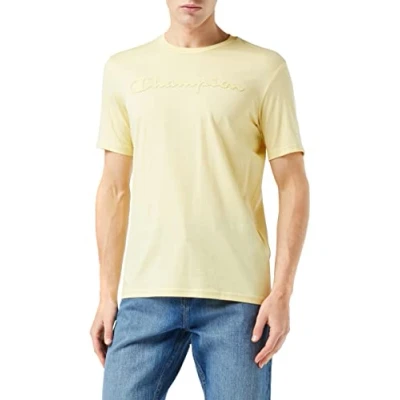 Abbildung von Champion Herren American Classics Big Logo S/S T Shirt, Pastellgelb, S