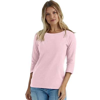 Abbildung von Hanes Damen T Shirt Mit Raglanärmeln Aus Stretch Baumwolle Hemd, Paleo Pink, Large