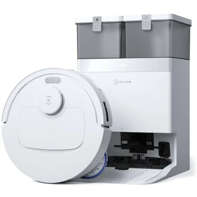 Abbildung von ECOVACS DEEBOT T30C Omni, Saugroboter mit Wischfunktion, 20.000 Pa, OZMO Turbo 2.0 Wischsystem, ZeroTangle 3.0 Anti Verheddern, TruEdge Kantenreinigung, All in One Station, 75C Moppwäsche, Weiß