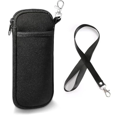 Abbildung von Jlyifan Neopren Handyhülle Hals Lanyard Pouch für iPhone 15 14 Plus 13 12 11 Pro Max Samsung Galaxy S23 Ultra A14 A13 A54 A23 A53 A04s M14 M34 Google Pixel 7 (Schwarz)