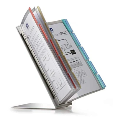 Abbildung von Durable Sichttafelsystem Function Table grau, mit 20 Sichttafeln A4, farbig sortiert, 568800