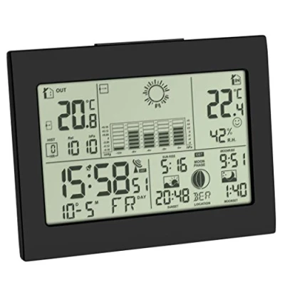 Abbildung von TFA Dostmann Horizon, Schwarz, Innen Hygrometer, Thermometer, Außen Kunststoff, 20 95%, 0 50 C