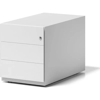 Abbildung von BISLEY Rollcontainer Note mit Griffleiste, 3 Universalschubladen, Metall, 696 Verkehrsweiß, 77.5 x 42 49.5 cm