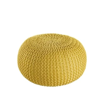 Abbildung von Amago home Pouf Outdoor ø 55 o. 45cm Bodenkissen Sitzpouf Hocker wetterfest pflegeleicht &amp; nachhaltig Größe 45 cm, Farbe gelb freesia