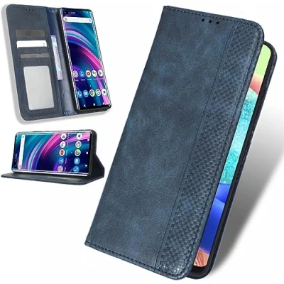 Abbildung von Lederhülle für Samsung Galaxy Xcover 7 Hülle, Tasche Cover Etui Handyhülle 7, Blau