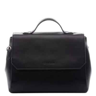 Abbildung von FEYNSINN Laptoptasche echt Leder Damen Businesstasche 13 Zoll schwarz, Aktentasche Damen, Businesstasche, schwarz