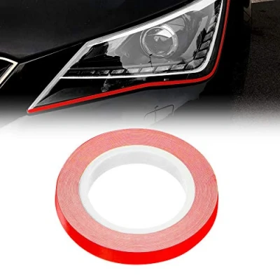 Abbildung von 4R Quattroerre.it 10804 Selbstklebende Eyeliner Dekorstreifen für Auto Scheinwerfer, Fluo Rot, 7 mm x 3 mt