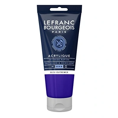Abbildung von Lefranc Bourgeois 300460 Fine Acrylfarbe Ultramarinblau, 80ml Tube, cremige auf Wasserbasis, schnell trocknend, lichtecht, wasserfest
