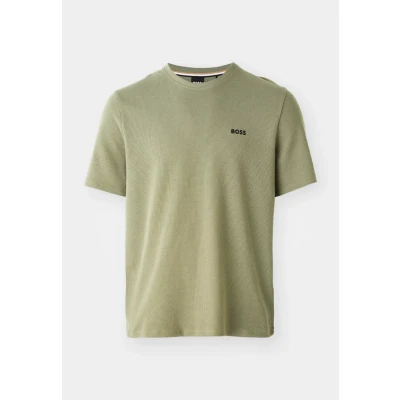 Abbildung von BOSS Waffle Nachtwäsche Shirt, Herren, Größe: Small, Open green