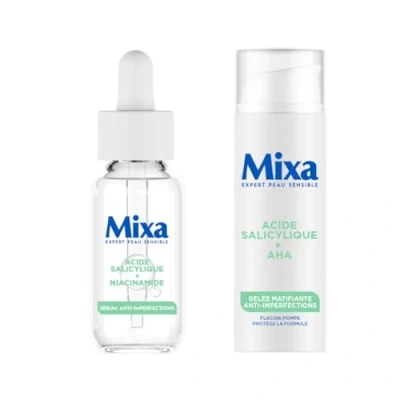 Abbildung von Mixa Serum gegen Unreinheiten + mattierendes Gel mit Salicylsäure und Squalan für Misch bis fettige Haut