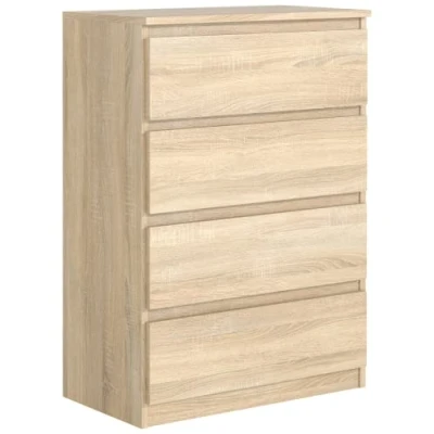 Abbildung von meble masztalerz Kommode Eiche Sonoma Matt mit 4 Schubladen 70 cm, Sideboard Wohnzimmer, Schlafzimmer H: 102 B: T: 39 cm Schubladen, Schubladenschrank