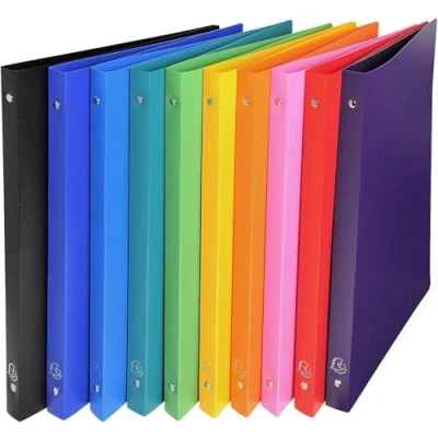 Abbildung von Exacompta 541999E Ringbuch (PP, DIN A4, blickdicht, Rücken 20mm) (Ringbuch 4 Ringe, sortiert, 10er Pack)