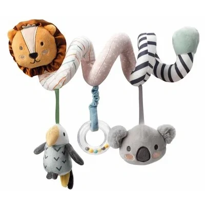 Abbildung von Nuby 89075 Animal Adventures Activity interaktives sensorischem Spielzeug ab Geburt geeignet Spiral Kinderwagen Aktivitätsspielzeug, Tierabenteuer, Einheitsgröße