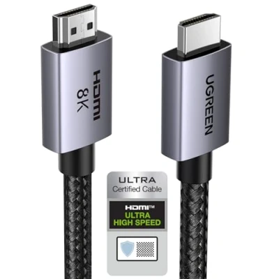 Abbildung von UGREEN HDMI 2.1 Kabel 10K 8K 60Hz 4K 240Hz 165Hz 144Hz 120Hz 48Gbit/s High Speed, Ultra HD eARC HDR 10+ HDCP Dolby Vision VRR kompatibel mit Mac mini M4/PS5/ Xbox Serie X/Laptop(0.5M)
