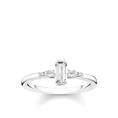Abbildung von Thomas Sabo Damen Ring Stein Baguette Schliff weiß 925 Sterlingsilber TR2266 051 14 52