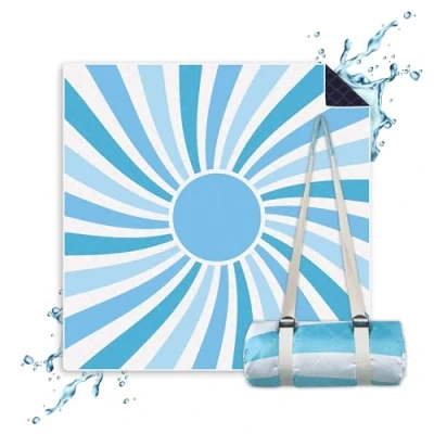 Abbildung von NAYA STUDIOS® Picknickdecken (Sonne) extra große Picknickdecke 200x200 cm waschbare Campingdecke Stranddecke XXL wasserdicht Decke Outdoor Strandmatte gepolstert