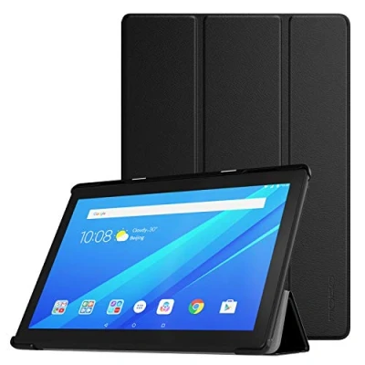 Abbildung von Moko Hülle Kompatibel mit Lenovo Tab M10 (TB X605F)/TB X505F, Ultra Slim PU Leder Tasche Schutzhülle Standfunktion HD X605F) 10.1 2018 / TB X505F Schwarz